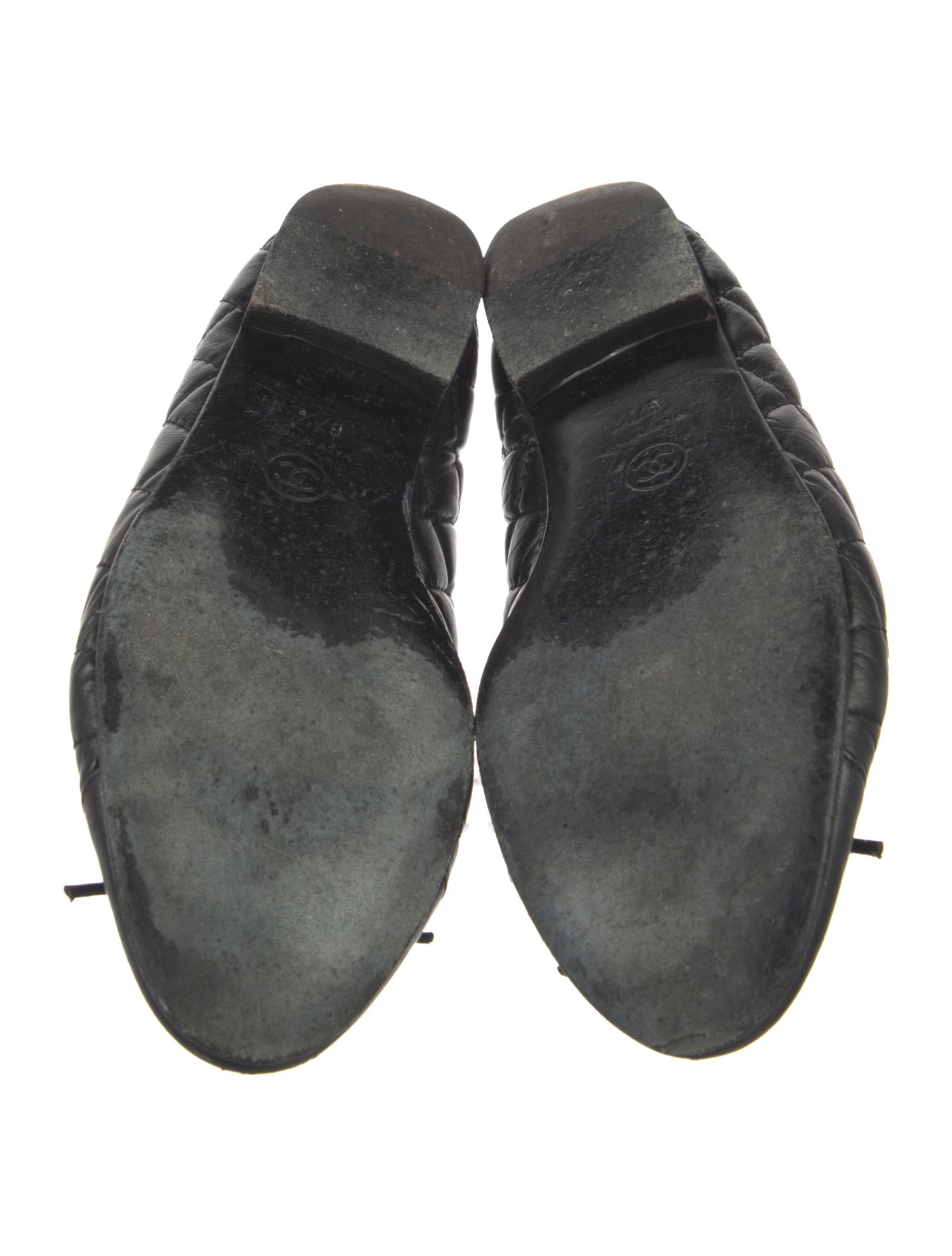 Chanel Interlocking CC Logo Calfskin Ballet Flats